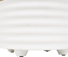 Handmade Geometric Wooden Accent Table with Seagrass Top, 15″x15″x18