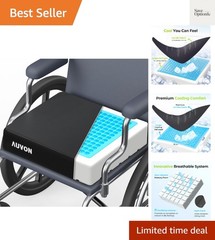 Cooling Gel Seat Cushion for Long Sitting without Stuffiness, Memory Foam Whe…