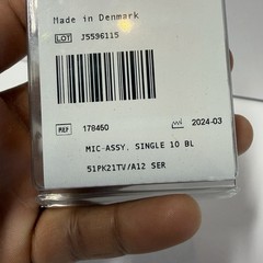 Hearing Aid Microphone Assembly REF 178460 MIC-ASSY Single 10 BL Denmark