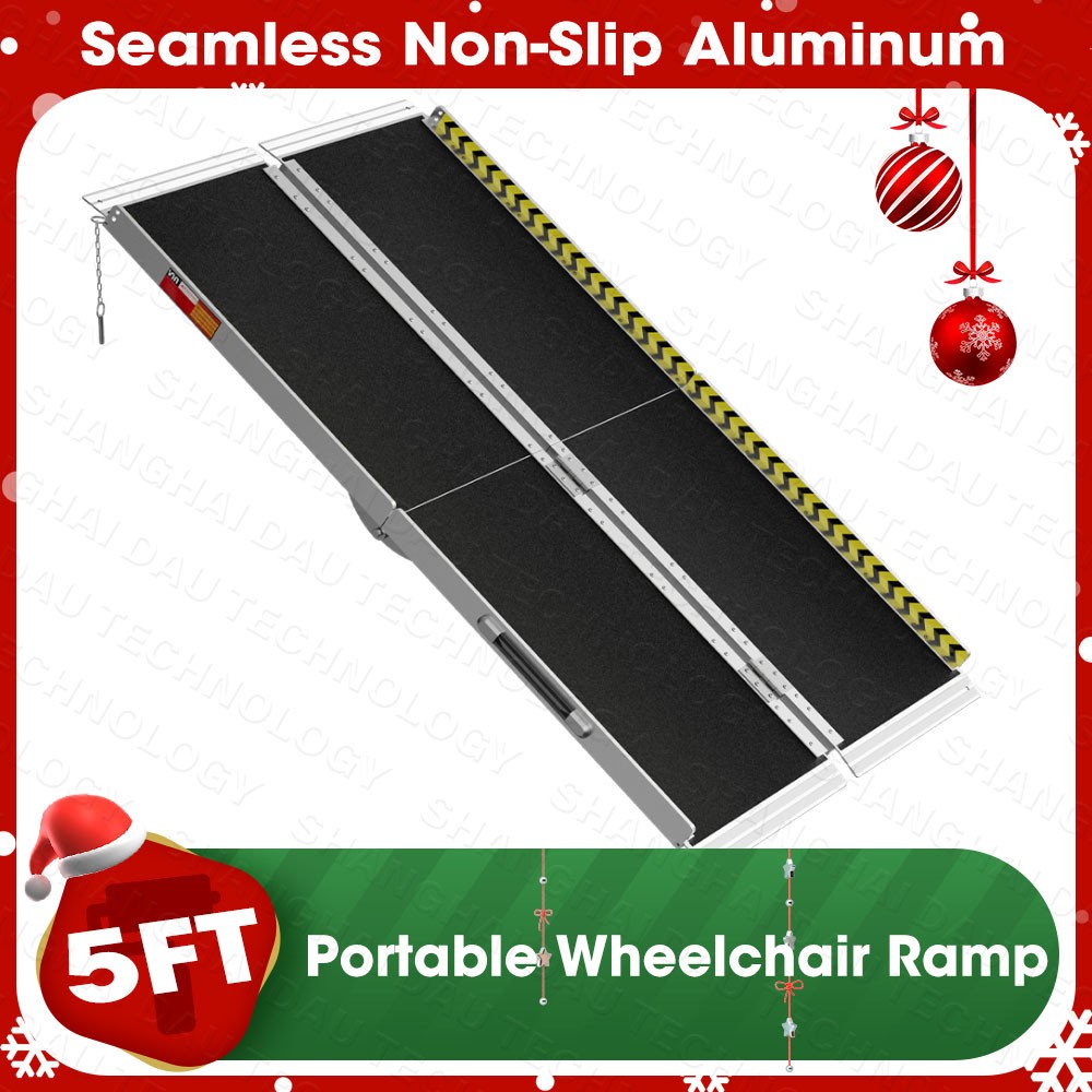 Wheelchair Ramp Seamless Non-Slip Aluminum Folding Loading Ramps for Home Steps