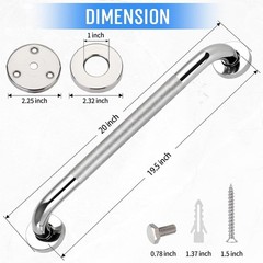 20 Inch Shower Grab Bars – Stainless Steel Safety Handles for Home Assistance