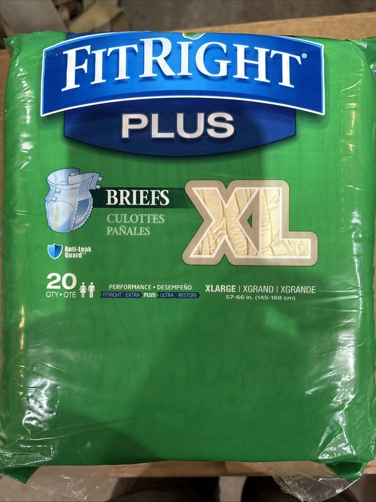 Adult Diapers, Extra+ Heavy Absorbency, XL (Waist Size 56in-64in), 20 Count, …