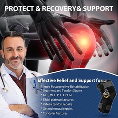 Nvorliy ROM Knee Brace Hinged Support ACL MCL PCL Meniscus Recovery