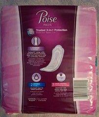 Poise Pads – 30 Count Light Regular Length Contour Fit 12 Hour – 3 In 1 – #761