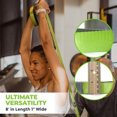 Stretching Strap with Exercise Poster for Improved Flexibility and Strength