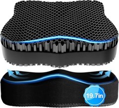 Extra Large Gel Seat Cushion 19in – Thick Pressure Relief for Coccyx & Sciatica