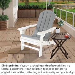 Minventiss Adirondack Chair Cushion Set of 2 Indoor 19.7×18.9×1.5, Grey