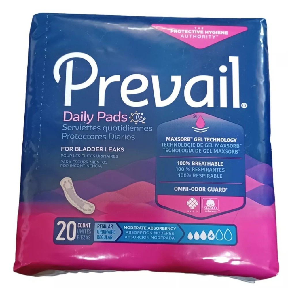 Prevail Daily Pads Bladder Leaks and Menstruation (20 Count)