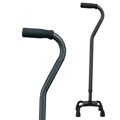 Adjustable Quad Cane Supports up to 250 Pounds Adjustable Height Black