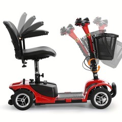 2023 4-Wheel Electric Mobility Scooter for Seniors, Portable, Collapsible Travel