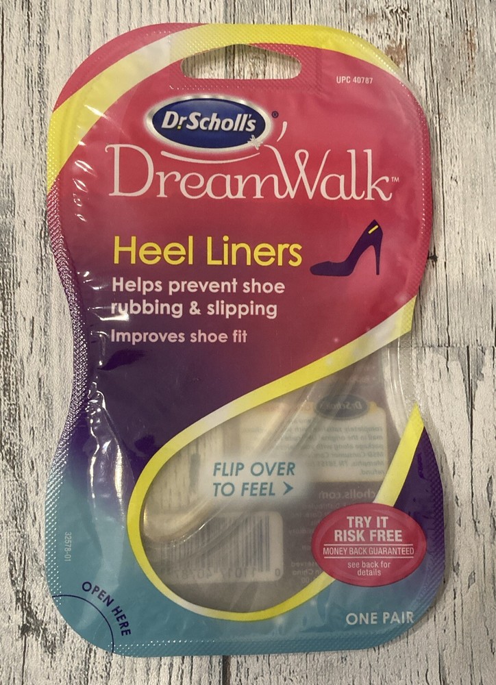 Dr Scholls Dream Walk Gel Heel Liners 1 pair New Sealed