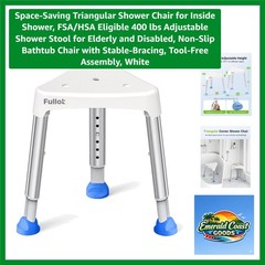 Space-Saving Triangular Shower Chair for Inside Shower, FSA/HSA Eligible 400 …