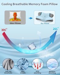 Cervical Neck Pillow for Pain Relief – Ergonomic Side Sleeper Pillow for Neck…