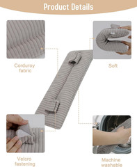 Comfort Seat Belt Pillow for Surgery Recovery – Light Gray Corduroy Cushion