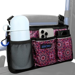 Wheelchair Side Bag, Wheelchair Armrest Pouch Accessories with Cup Holder | Stor