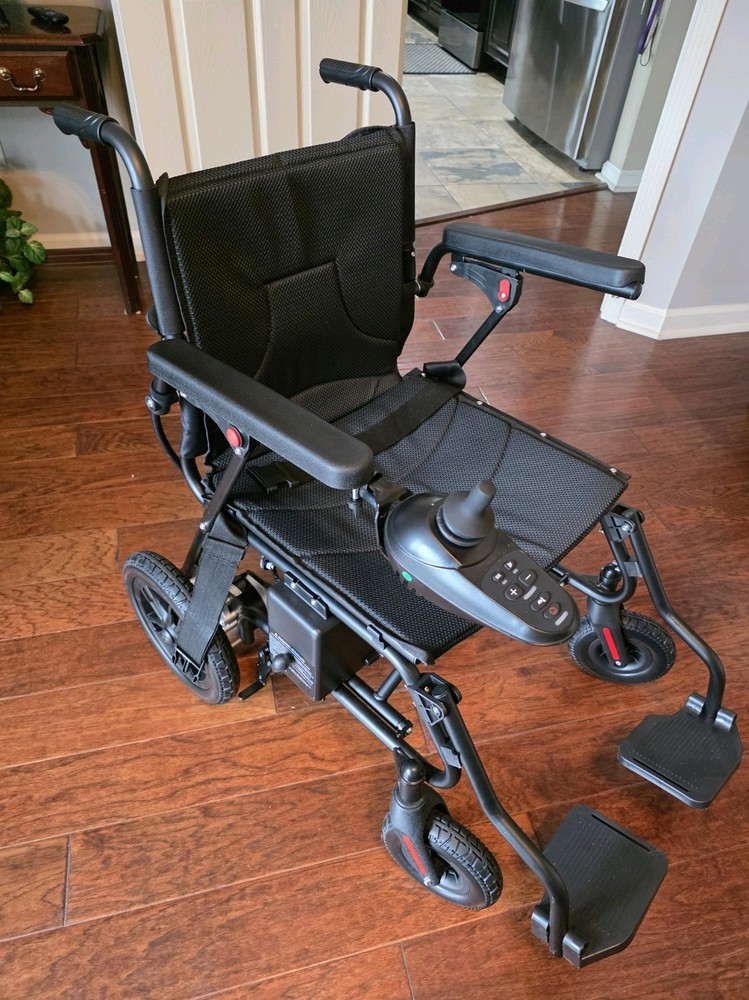 Motorized Wheelchair, Foldable Black and Silver