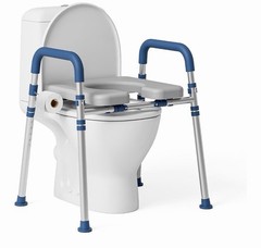 Loyoda Toilet Seat Riser with Foam Padded Seat for Seniors, 400 lb Capacity