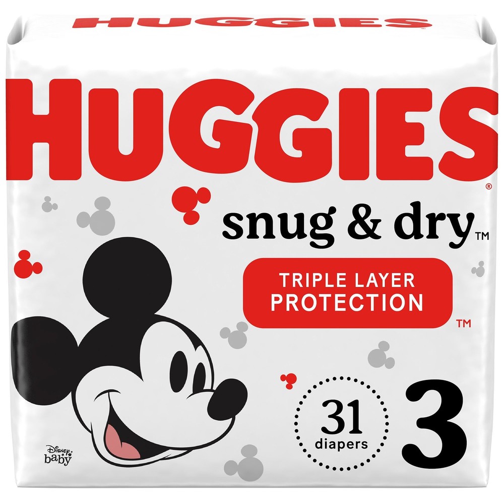 Huggies Snug and Dry Diapers, Size 3, Jumbo Pack, 31 Ct Pack(age) of 31