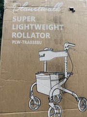 Planetwalk Rollator Walker Super Lightweight Non Slip Rubber Wheels 300lbs Blue