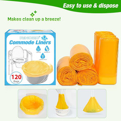 Commode Liners for Bedside Portable Toilet Chair Bucket 120 Count Lavender Scent