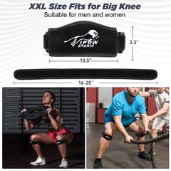 2 Pack XXL Plus Size Embroidery Thickened Pad & Wide Patella Knee Strap,Pain …