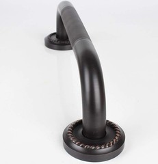 700BRASS 12 Inch Solid Brass Grab Bar Oil Rubbed Bronze Anti Slip Safety Rail
