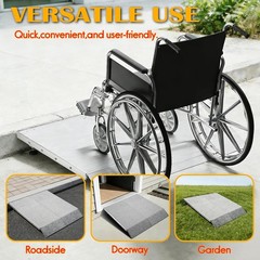 Adjustable Threshold Ramp 3.4″ to 7.2″ Height 880LBS Capacity Doorway Step Ramp