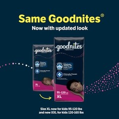 Goodnites Girls‘ Nighttime Bedwetting Underwear XL 95-140+ lbs 63 Ct 3 Packs