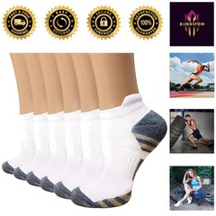 Breathable Copper Compression Socks – 6 Pairs, Low Cut Ankle Support for Runners