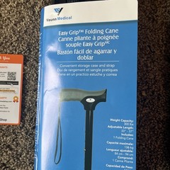 Vaunn Medical Easy Grip Height Adjustable Folding Cane