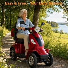 HS4W-A2R Heavy-Duty 4-Wheel Mobility Scooter 37 Miles Range 3-Speed 500lbs Load