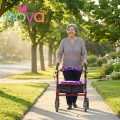 NOVA Rollator Walker Seat & Backrest Cover Set – Purple Butterflies