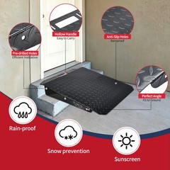 2-Pack Black Loading Ramp for Riding Mower Shed Storage Ramps for Sheds, Garages