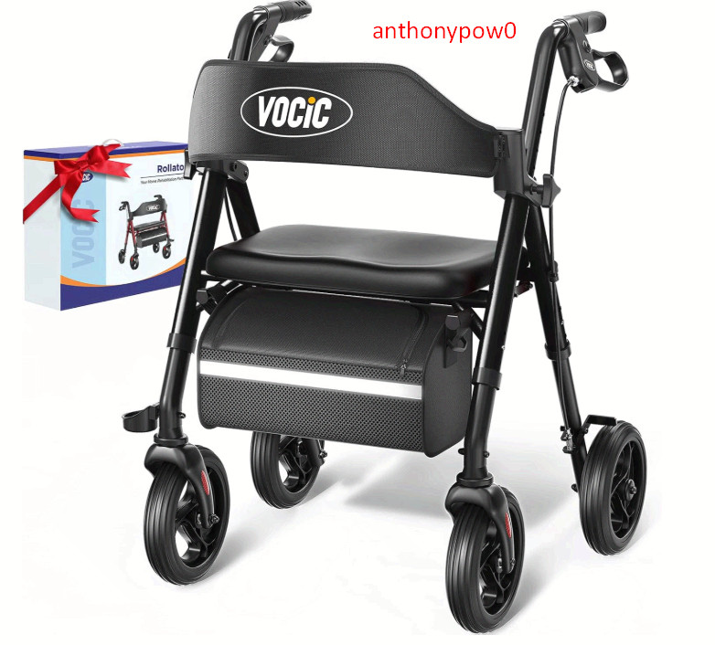 Walkers for Seniors, Z21 Rollator Walker with Seat Supports 350lb, 8″ Big Wheels