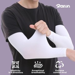 Roxun 4 Pairs Arm Sleeves Cooling Uv Sun Protection Sports Compression For