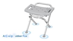 Folding Shower Chair 17.5 Inch Stainless Steel 400lbs Anti-Slip Bath Stool with