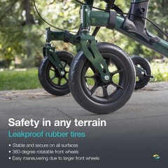 Helavo All Terrrain, Upright Walker, Flat-Free Solid Rubber Tires, 300 lbs