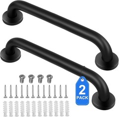 Sturdy 18 Inch Black Grab Bars Made from 304 Stainless Steel for Bathroom Safety