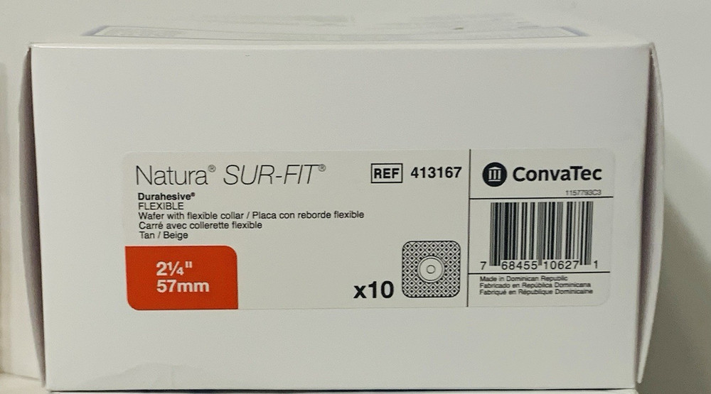 10 ConvaTec 413167 Durahesive Wafer Skin Barriers 2-1/4″ Flange 1BX/10EA