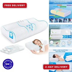 Cervical Neck Pillow – Adjustable Cooling Memory Foam for Pain Relief