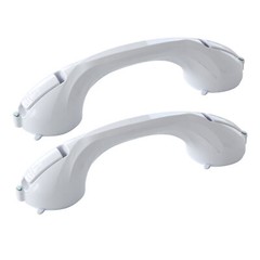 AmeriHome SGBSET16 16 in. Repositionable Suction Grab Bar Set – WH – 2 Piece Set
