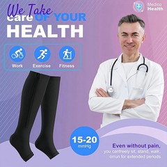 Zip Up open Toe Compression Zipper Socks Calf Support Stockings Women Men USA