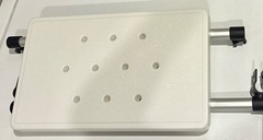 Adjustable Bath Board, Rectangle Plastic, White with Silver Rails & Black Clamps