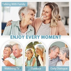 Rechargeable Hearing Aids for Seniors, Noise Cancelling, Adjustable Volume, 1 Pa
