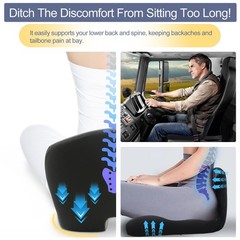 Mosxoed Ergonomic Seat Cushion with Adjustable Strap, Memory Foam Office Chai…