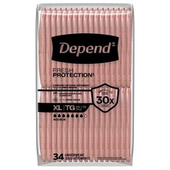 Depend Fresh Protection Incontinence Underwear for Women,Adult Diapers, XL,15-78