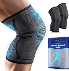 2 Pack Black Compression Knee Brace, Knee Brace for Running, Sports Knee Braces