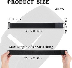 4 Pcs Boot Straps for Pants, Elastic Boot Bands, Thigh Band Leg Straps Safety Be