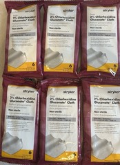 Stryker Sage 2% Chlorhexidine Gluconate Cloth lot of 6 Packs – 6/pack, EXP 10/27