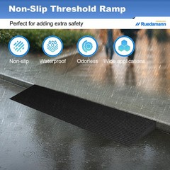 Ruedamann 3300 lbs Threshold Ramps for Doorways, 1.6″ Rise, Linear Groove